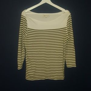 Light green and white boat neck tee